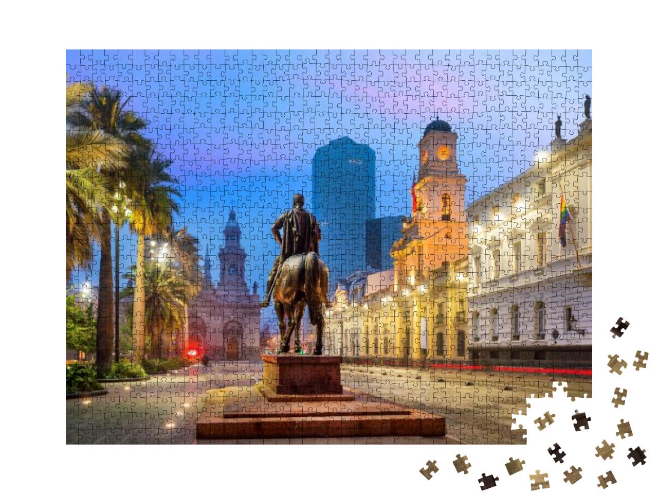 Puzzle 1000 Teile „Der Platz Plaza de Armas in Santiago, Chile“