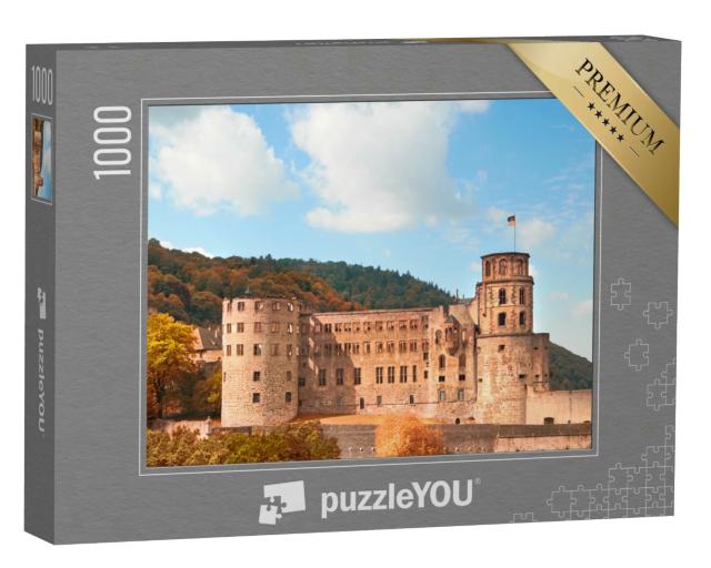Puzzle 1000 Teile „Seitenansicht des Heidelberger Schlosses im Herbst“