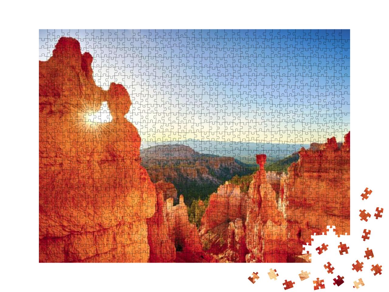 Puzzle 1000 Teile „Felsiges Sonnenfenster, Bryce Canyon National Park, USA“