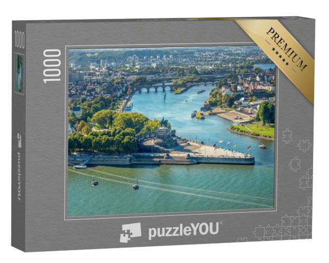 Puzzle 1000 Teile „Koblenz, Deutsches Eck, Festung Ehrenbreitstein“