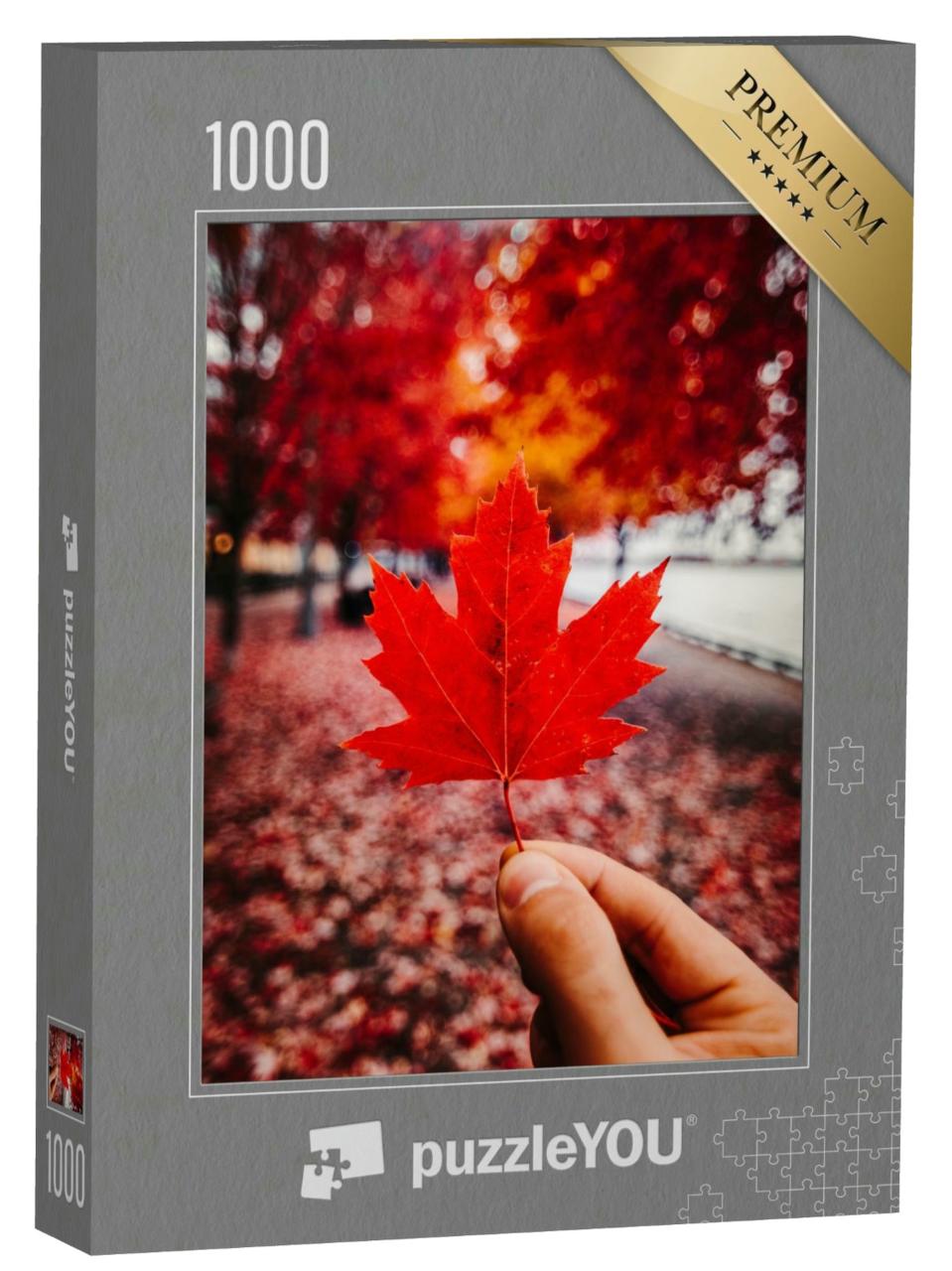 Puzzle 1000 Teile „Feuerrotes Ahornblatt, Kanada“