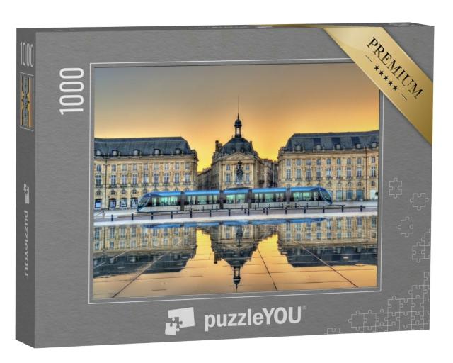 Puzzle 1000 Teile „Place de la Bourse reflektiert vom Wasserspiegel in Bordeaux - Frankreich, Gironde“