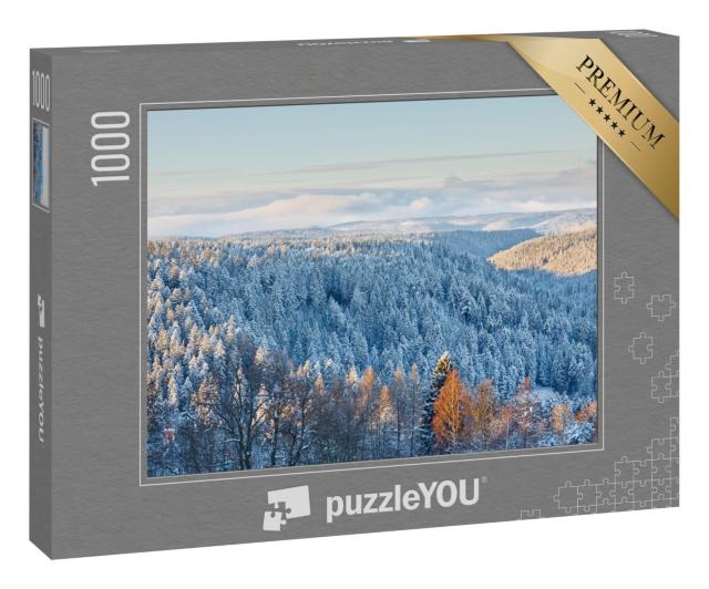 Puzzle 1000 Teile „Magische Winterlandschaft im Schwarzwald, Deutschland“
