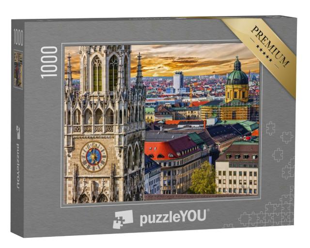 Puzzle 1000 Teile „Über den Dächern von München“