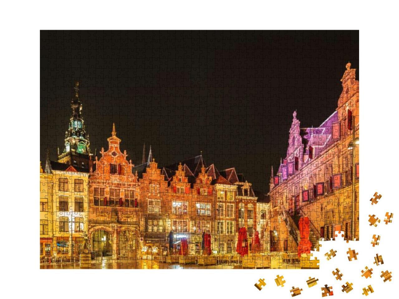 Puzzle 1000 Teile „Platz in der Altstadt von Nijmegen, Niederlande“