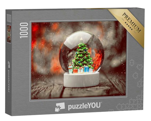 Puzzle 1000 Teile „Wunderschöne Weihnachtsschneekugel“