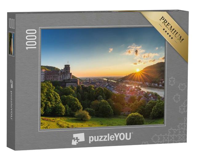 Puzzle 1000 Teile „Stadt Heidelberg mit berühmter alter Brücke und Heidelberger Schloss“