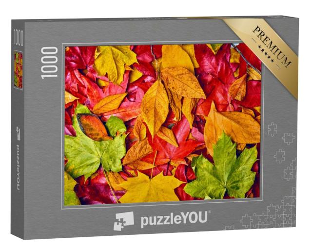 Puzzle 1000 Teile „Hintergrund von Herbstblättern“