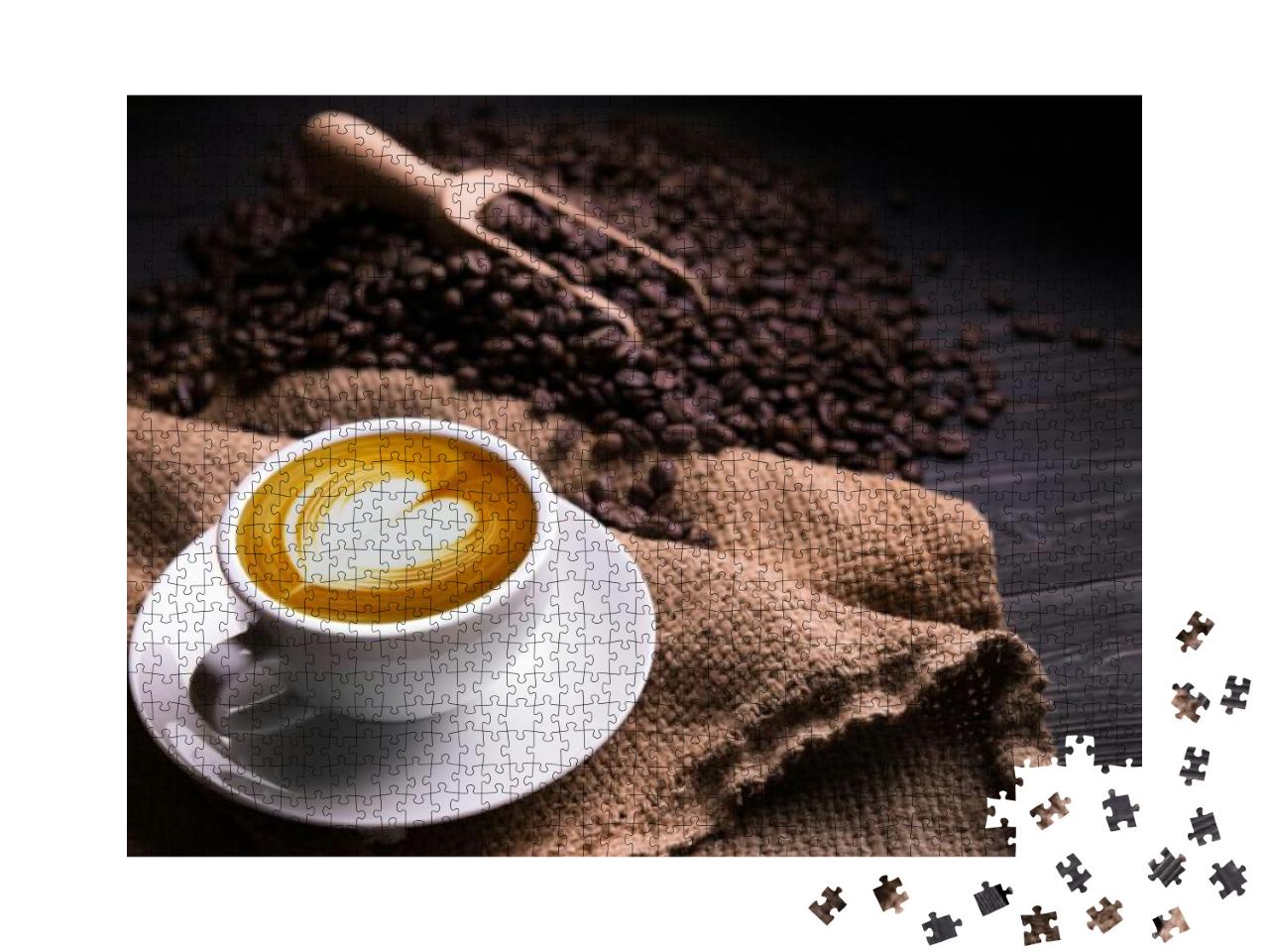 Puzzle 1000 Teile „Tasse Kaffee mit Milchschaum-Herz “