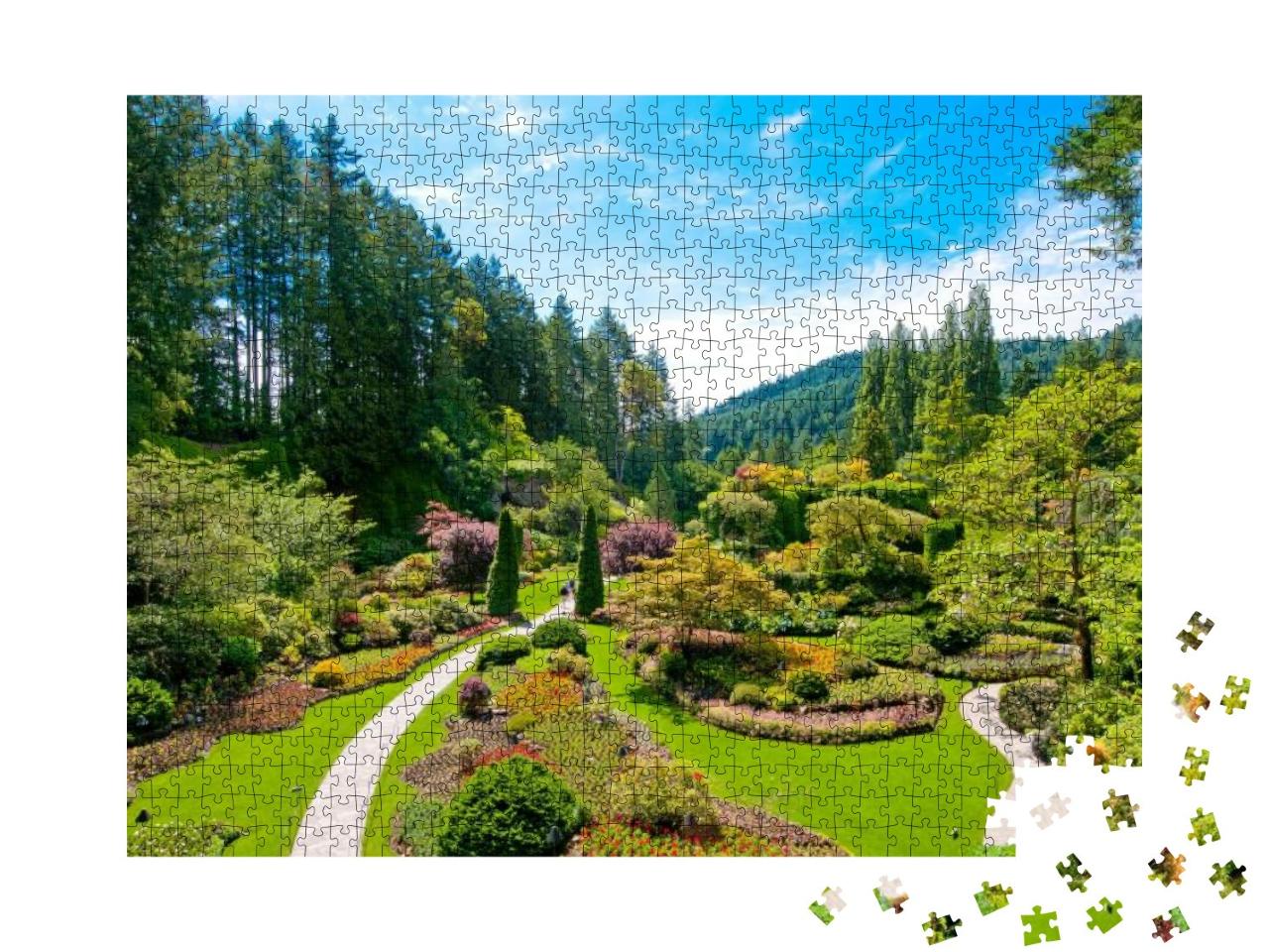 Puzzle 1000 Teile „Üppiges Grün im Frühling, Victoria, Kanada“