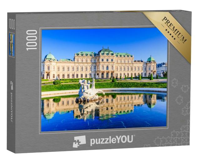 Puzzle 1000 Teile „Oberes Schloss Belvedere mit Wasserfontäne, Wien, Österreich“