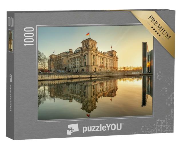 Puzzle 1000 Teile „Reichstagsgebäude in Berlin im Sonnenuntergang“