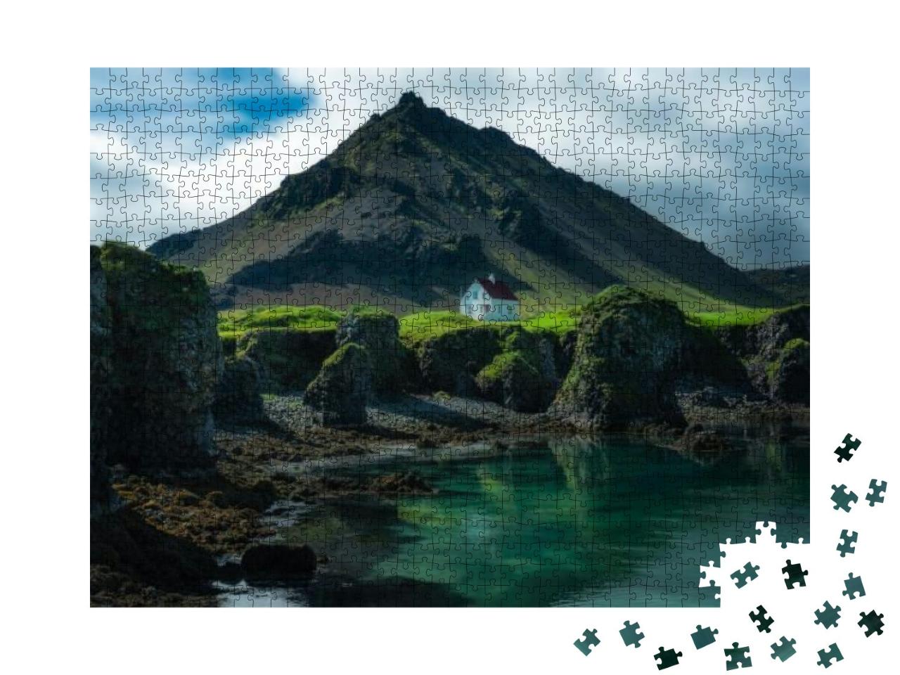 Puzzle 1000 Teile „Einzigartige Landschaft von Arnarstapi, ein Dorf in Island“