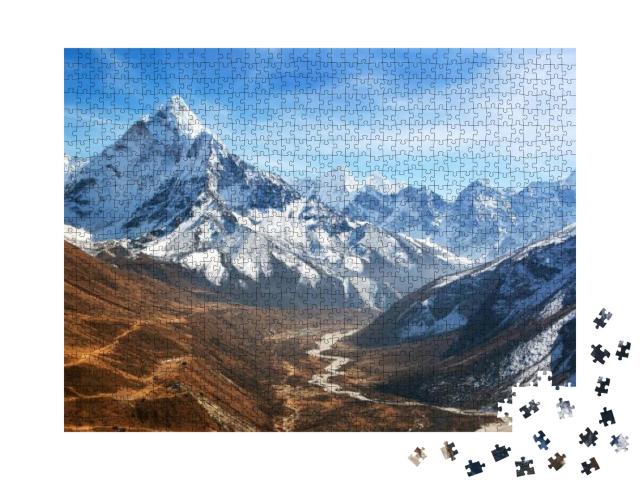 Puzzle 1000 Teile „Panoramablick auf dem Weg zum Everest-Basislager, Sagarmatha-Nationalpark, Nepal“