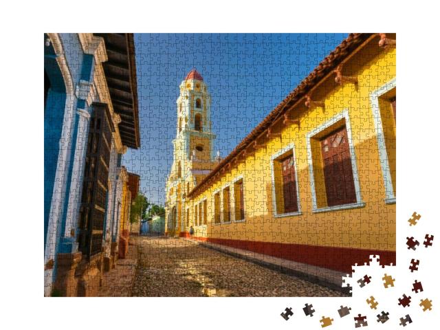 Puzzle 1000 Teile „Wunderschöne Spanische Kolonialkirche in Trinidad, Kuba“