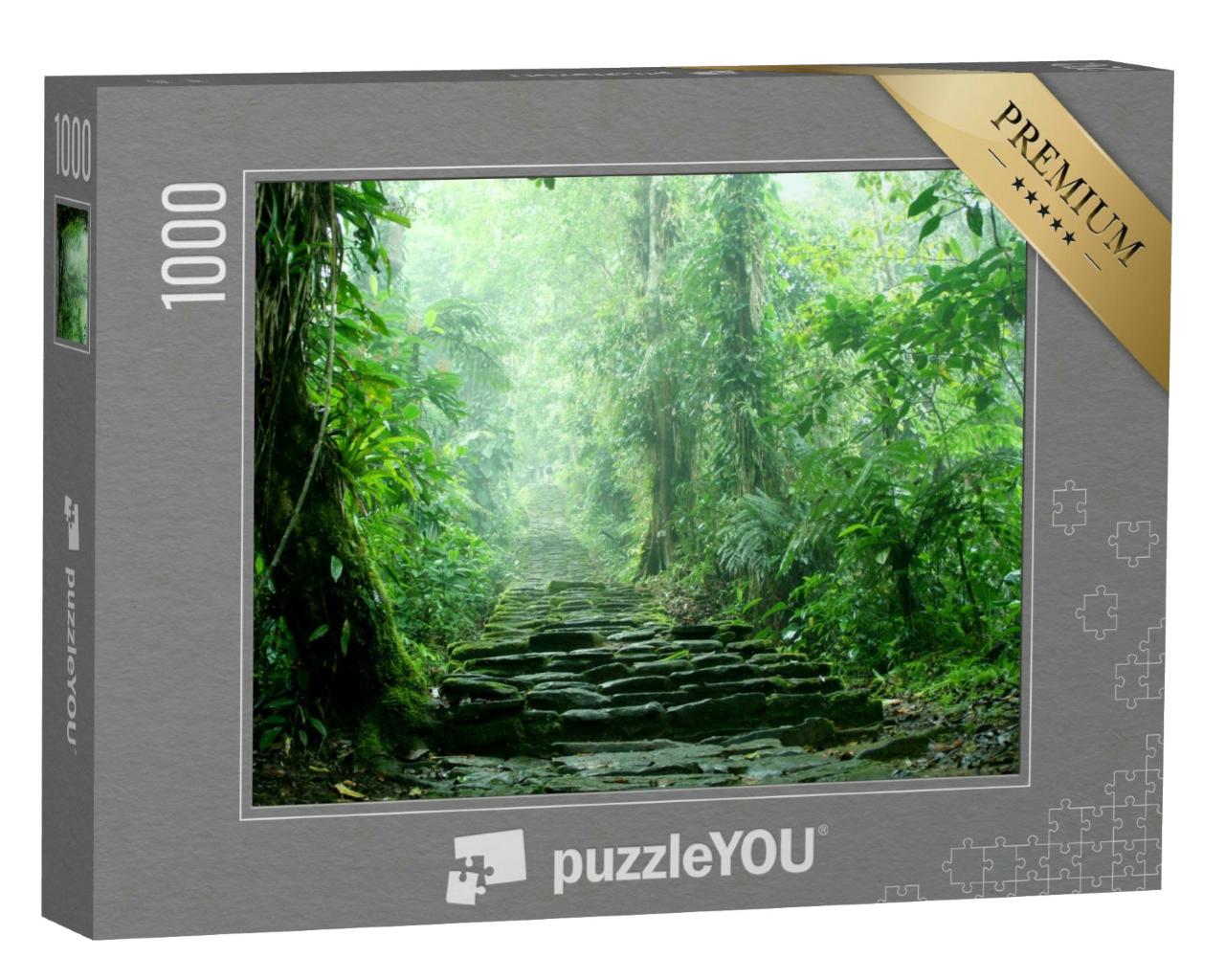 Puzzle 1000 Teile „Versteckte Treppe tief im kolumbianischen Dschungel“