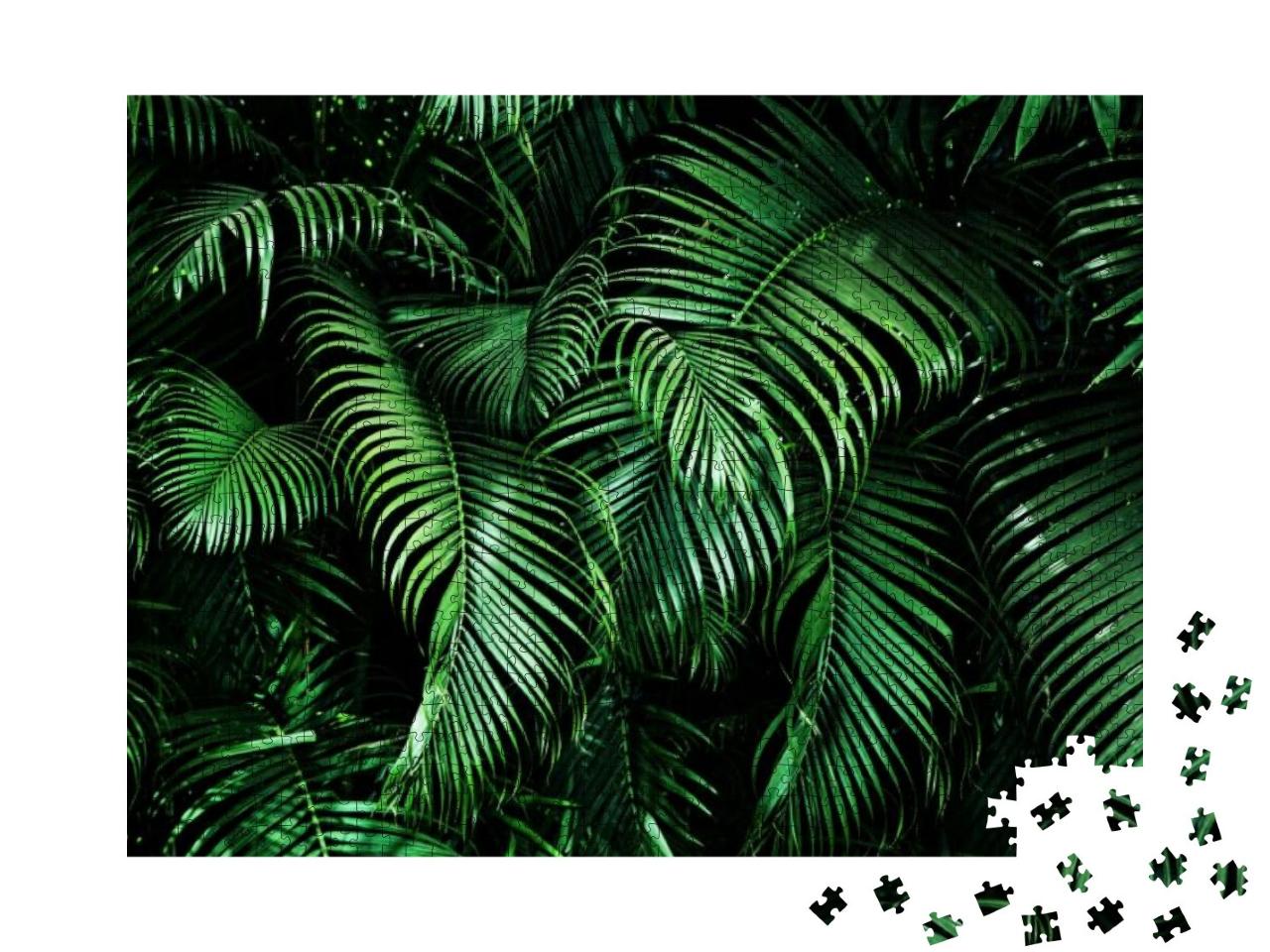 Puzzle 1000 Teile „Tropische Palmenblätter, florale Muster“