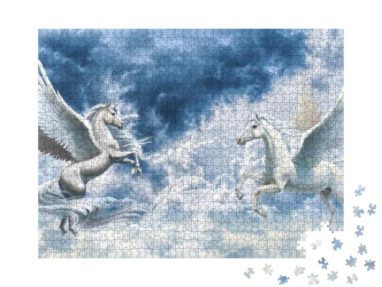 Puzzle 1000 Teile „Engel und Pferde “