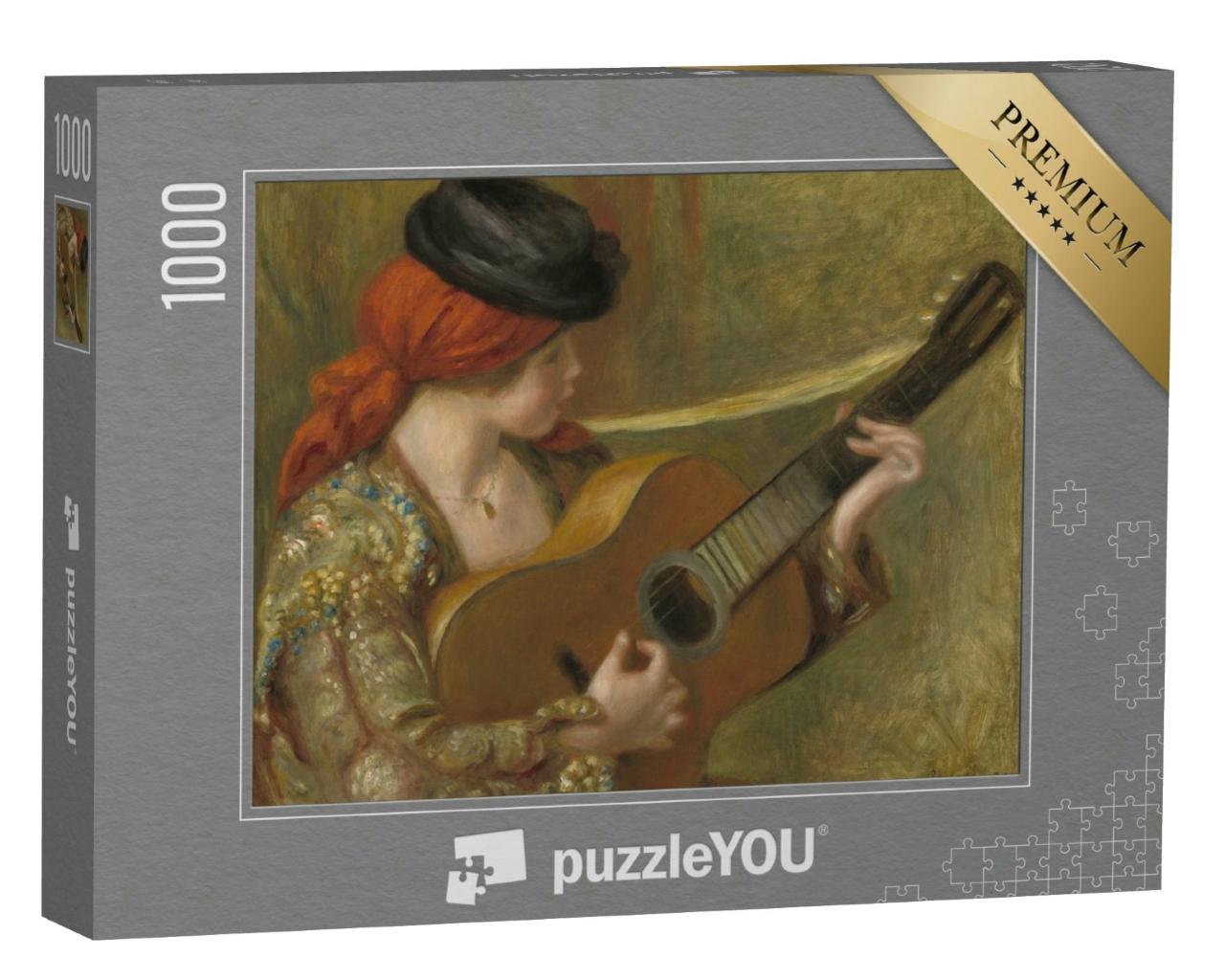 Puzzle 1000 Teile „Junge spanische Frau mit Gitarre, Auguste Renoir 1898“