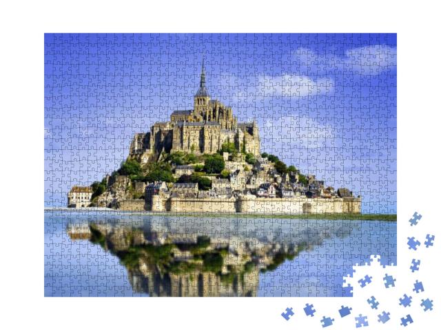 Puzzle 1000 Teile „Die Insel Mont saint Michel, Normandie, Frankreich“