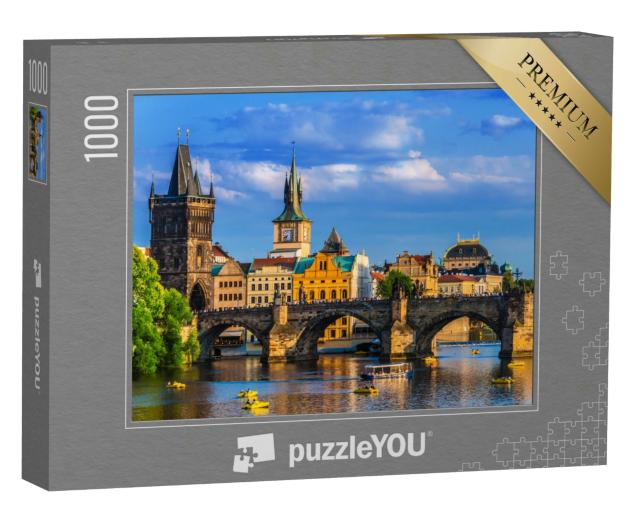 Puzzle 1000 Teile „Prager Innenstadt mit der Karlsbrücke über die Moldau“