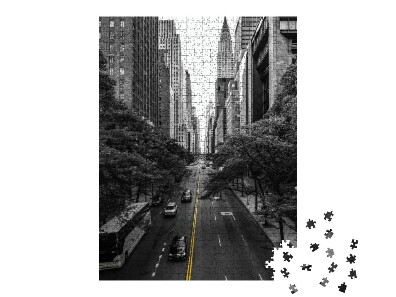 Puzzle 1000 Teile „Endlose Straße in Manhattan, New York“