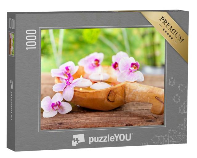 Puzzle 1000 Teile „Kerzen, Orchidee “