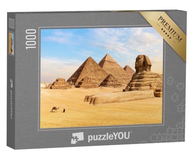 Puzzle 1000 Teile „Pyramiden von Gizeh und die Große Sphinx, Ägypten“