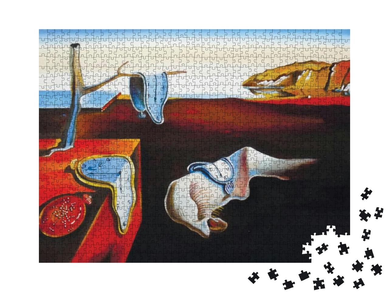 Puzzle 1000 Teile „Kopie eines Ölgemäldes von Salvador Dalí: fließende Uhren“
