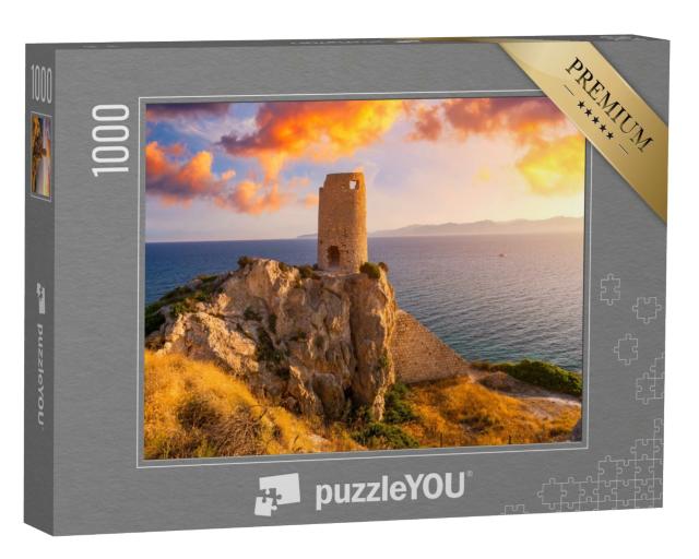 Puzzle 1000 Teile „Torre del Prezzemolo, ein alter Küstenturm in Cagliari, Sardinien, Italien“