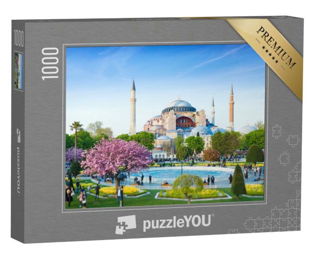 Puzzle 1000 Teile „Stadtteil Sultanahmet in Istanbul, Türkei. In der Nähe die berühmte Hagia Sophia.“