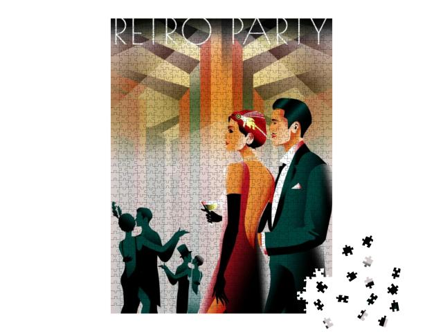Puzzle 1000 Teile „Paar auf einer Party im 20er-Jahre-Stil“