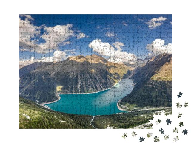 Puzzle 1000 Teile „Schlegeisspeicher in den Zillertaler Alpen, Österreich“