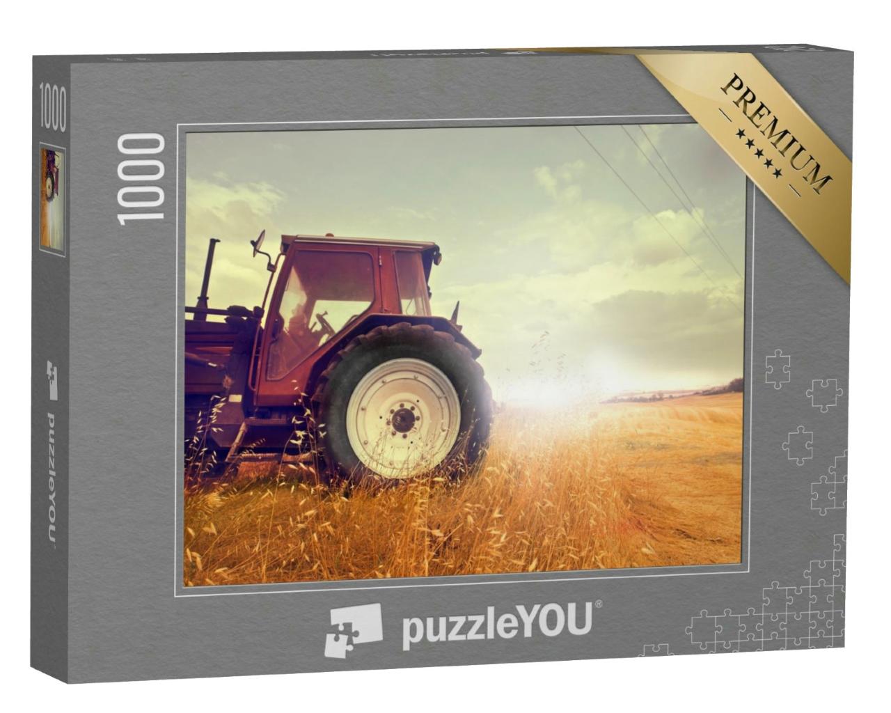Puzzle 1000 Teile „Ein Traktor im Kornfeld“