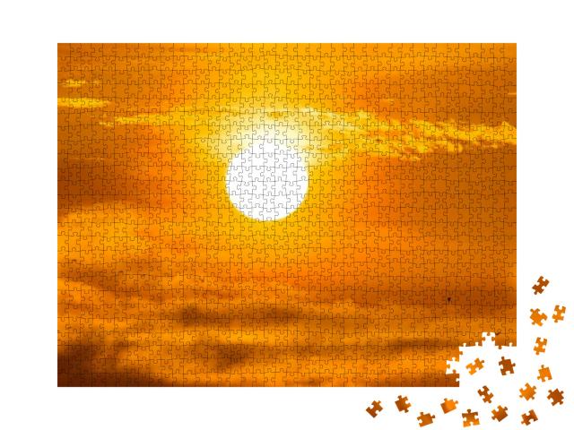 Puzzle 1000 Teile „Flug kleiner Vögel im goldenen Sonnenaufgang“