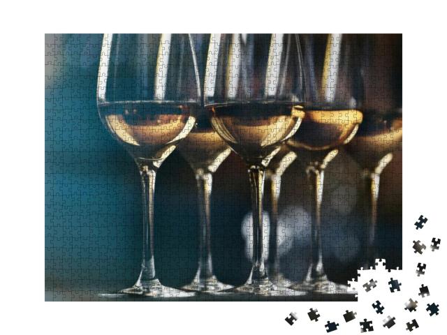 Puzzle 1000 Teile „Gläser mit Weißwein “