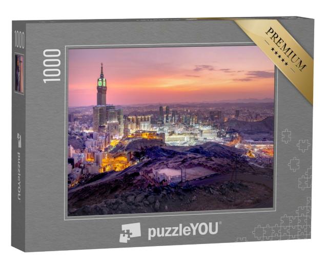 Puzzle 1000 Teile „Nächtlicher Blick auf Mekka in Saudi-Arabien“