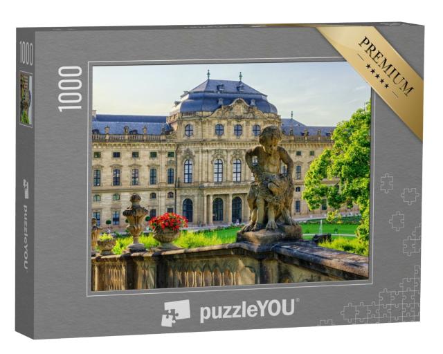 Puzzle 1000 Teile „Statue und Schlossmauer der Residenz in Würzburg in Deutschland“