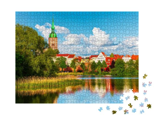 Puzzle 1000 Teile „Sommerpanorama von Stralsund, Mecklenburg-Vorpommern“