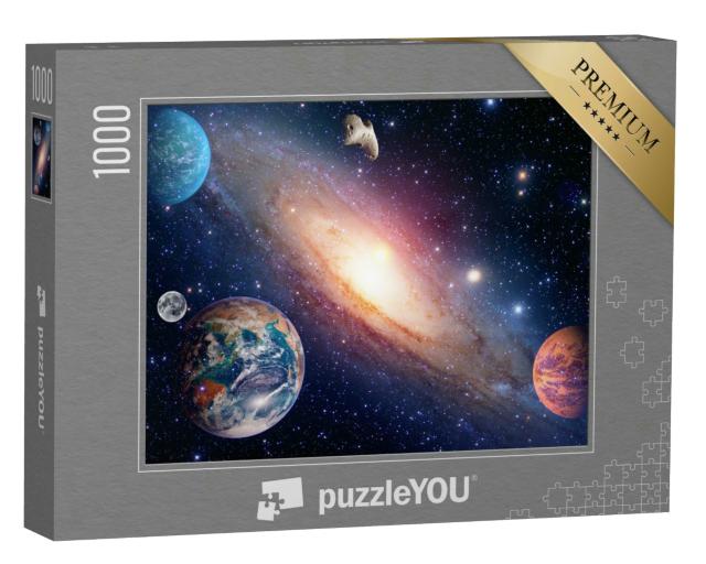 Puzzle 1000 Teile „Erde, Mond, Weltraum und Sonnensystem“