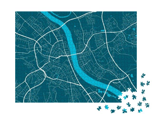 Puzzle 1000 Teile „Vektor-Illustration: Detaillierte Karte der Stadt Bonn“