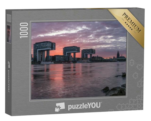 Puzzle 1000 Teile „Skyline von Köln bei Sonnenuntergang, Deutschland“