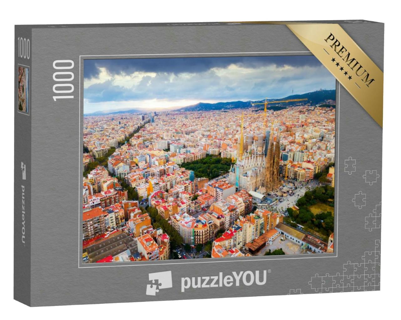 Puzzle 1000 Teile „Luftaufnahme des Stadtbildes von Barcelona“