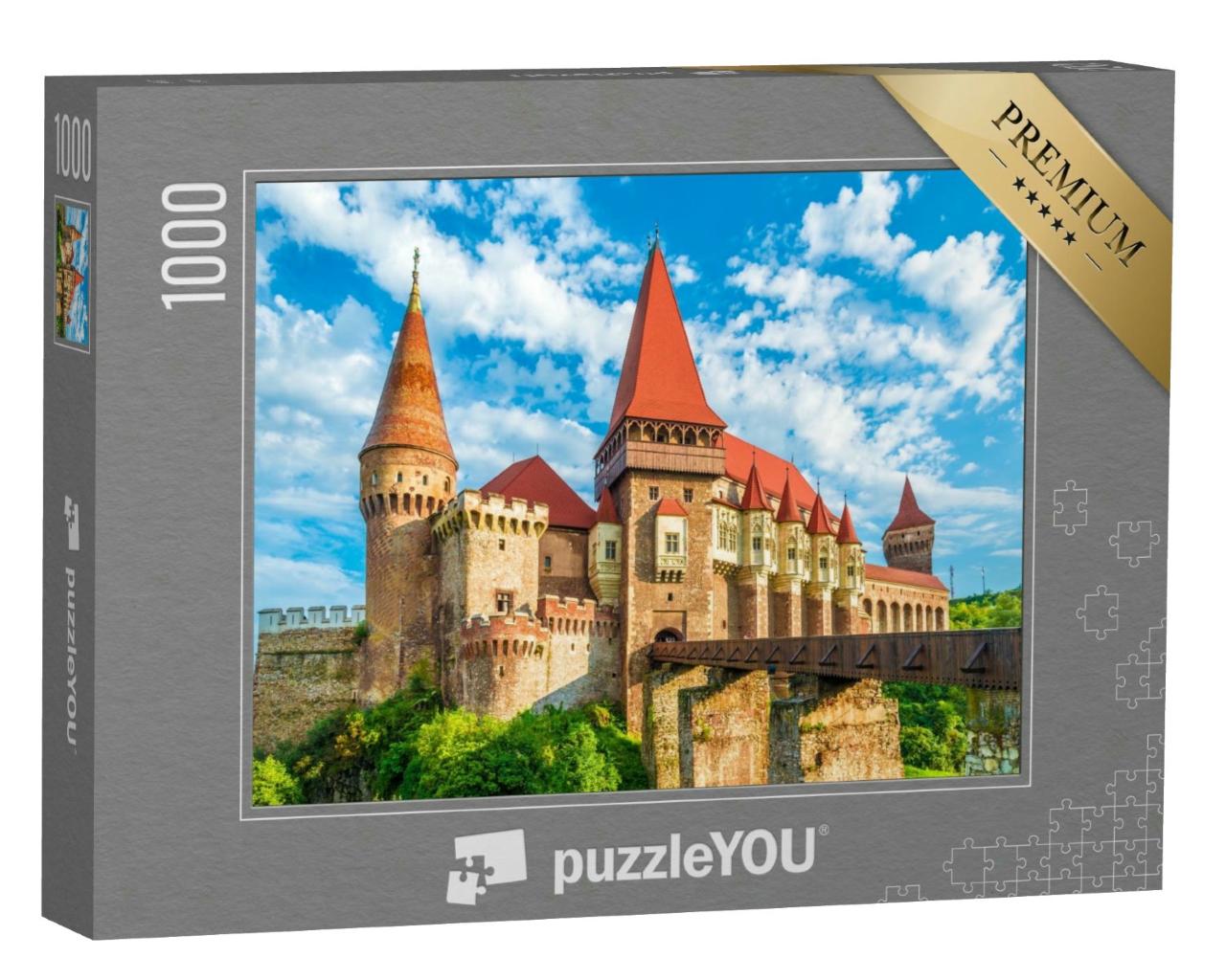 Puzzle 1000 Teile „Mittelalterliche Burg Hunyad Corvin, Stadt Hunedoara, Rumänien“
