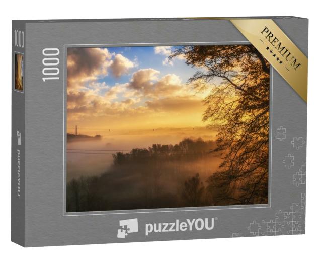 Puzzle 1000 Teile „Sonnenaufgang über dem schönen Tal“