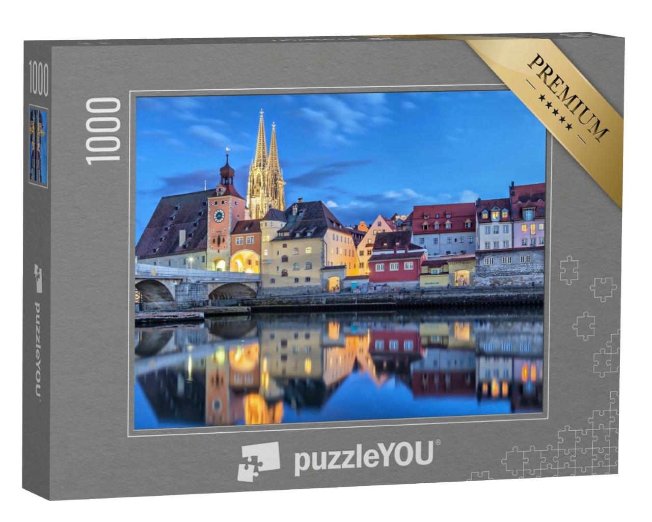 Puzzle 1000 Teile „Historische Steinerne Brücke, Regensburg, Deutschland“