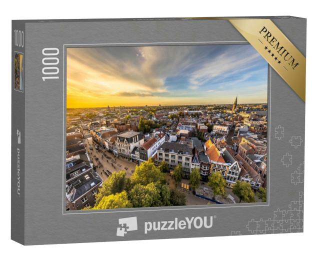 Puzzle 1000 Teile „Blick über das historische Stadtzentrum von Groningen, Niederlande“