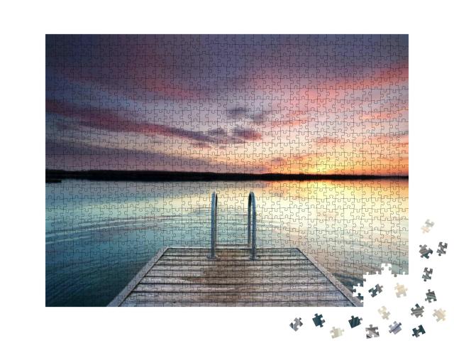 Puzzle 1000 Teile „Schöner Sonnenuntergang am Strand“