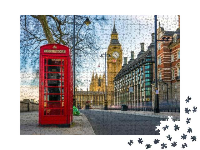 Puzzle 1000 Teile „Telefonzelle und Big Ben, London, England“
