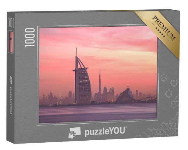Puzzle 1000 Teile „Skyline von Dubai von Jumeirah Beach bis Downtown“